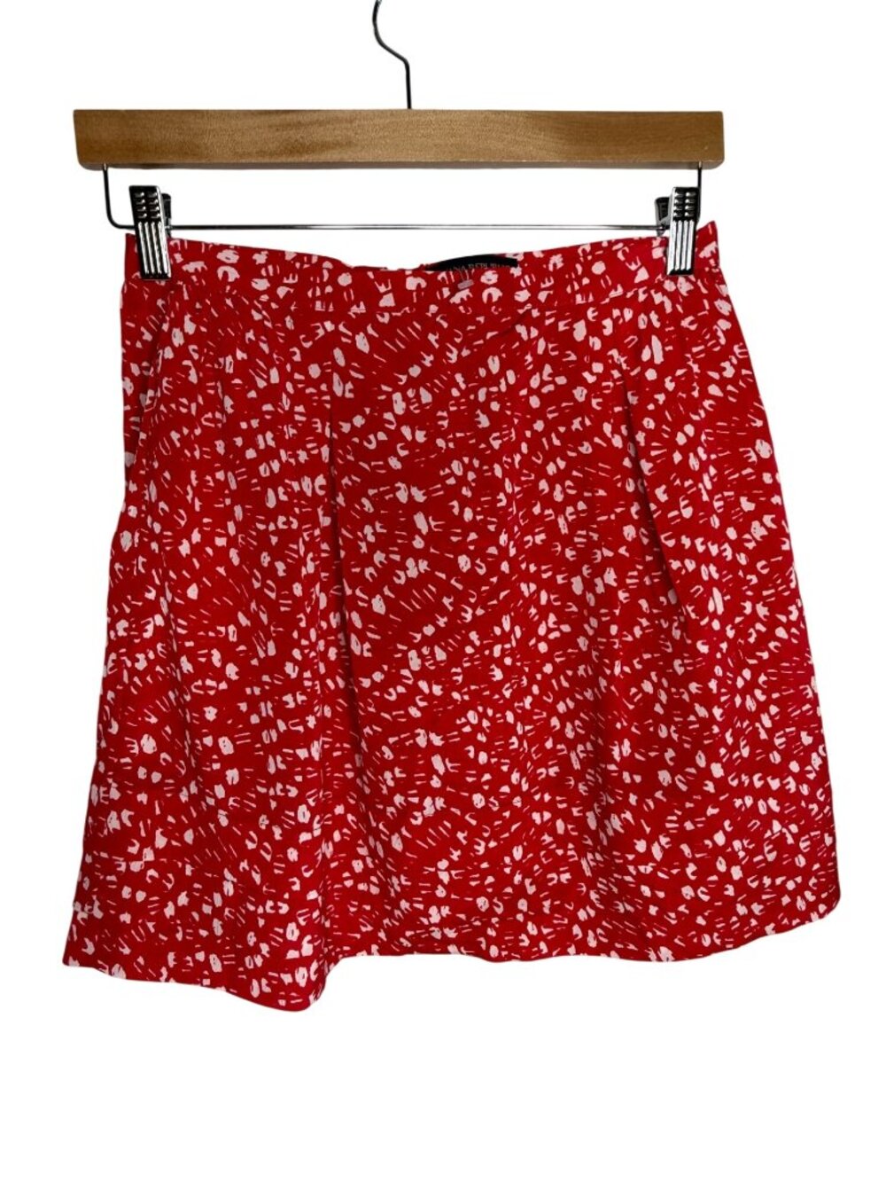 Banana Republic Size 2 Red White Abstract Print A-Line Skirt Preppy Classic